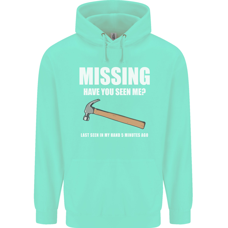 Missing Hammer Funny Carpenter DIY Builder Mens 80% Cotton Hoodie Peppermint