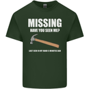 Missing Hammer Funny Carpenter DIY Builder Mens Cotton T-Shirt Tee Top Forest Green