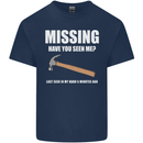 Missing Hammer Funny Carpenter DIY Builder Mens Cotton T-Shirt Tee Top Navy Blue