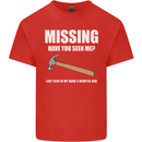 Missing Hammer Funny Carpenter DIY Builder Mens Cotton T-Shirt Tee Top Red