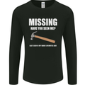 Missing Hammer Funny Carpenter DIY Builder Mens Long Sleeve T-Shirt Black