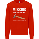 Missing Hammer Funny Carpenter DIY Builder Mens Sweatshirt Jumper Bright Red