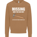 Missing Hammer Funny Carpenter DIY Builder Mens Sweatshirt Jumper Caramel Latte