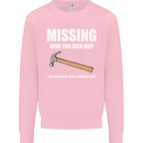 Missing Hammer Funny Carpenter DIY Builder Mens Sweatshirt Jumper Light Pink