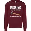 Missing Hammer Funny Carpenter DIY Builder Mens Sweatshirt Jumper Maroon