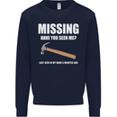 Missing Hammer Funny Carpenter DIY Builder Mens Sweatshirt Jumper Navy Blue