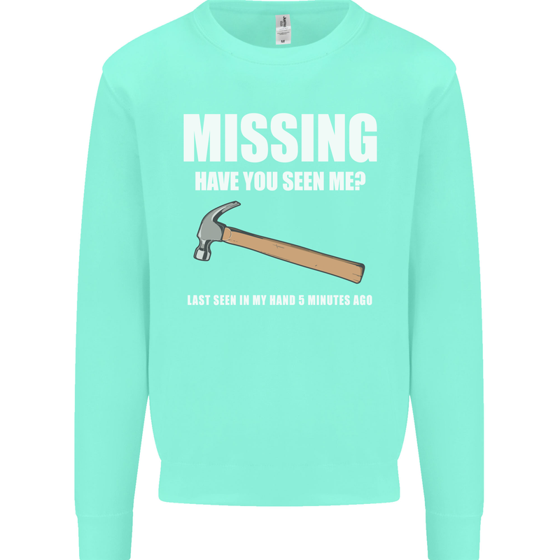 Missing Hammer Funny Carpenter DIY Builder Mens Sweatshirt Jumper Peppermint