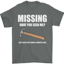 Missing Hammer Funny Carpenter DIY Builder Mens T-Shirt Cotton Gildan Charcoal
