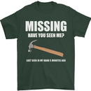 Missing Hammer Funny Carpenter DIY Builder Mens T-Shirt Cotton Gildan Forest Green