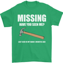 Missing Hammer Funny Carpenter DIY Builder Mens T-Shirt Cotton Gildan Irish Green