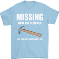 Missing Hammer Funny Carpenter DIY Builder Mens T-Shirt Cotton Gildan Light Blue