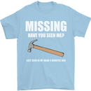 Missing Hammer Funny Carpenter DIY Builder Mens T-Shirt Cotton Gildan Light Blue