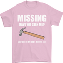 Missing Hammer Funny Carpenter DIY Builder Mens T-Shirt Cotton Gildan Light Pink