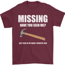 Missing Hammer Funny Carpenter DIY Builder Mens T-Shirt Cotton Gildan Maroon