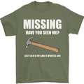 Missing Hammer Funny Carpenter DIY Builder Mens T-Shirt Cotton Gildan Military Green