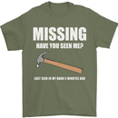 Missing Hammer Funny Carpenter DIY Builder Mens T-Shirt Cotton Gildan Military Green