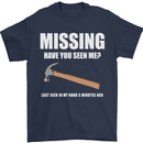 Missing Hammer Funny Carpenter DIY Builder Mens T-Shirt Cotton Gildan Navy Blue