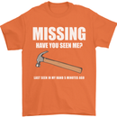 Missing Hammer Funny Carpenter DIY Builder Mens T-Shirt Cotton Gildan Orange
