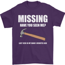 Missing Hammer Funny Carpenter DIY Builder Mens T-Shirt Cotton Gildan Purple
