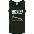 Missing Hammer Funny Carpenter DIY Builder Mens Vest Tank Top Black