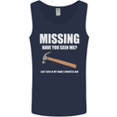 Missing Hammer Funny Carpenter DIY Builder Mens Vest Tank Top Navy Blue