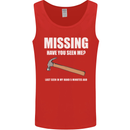 Missing Hammer Funny Carpenter DIY Builder Mens Vest Tank Top Red