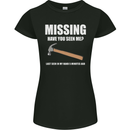 Missing Hammer Funny Carpenter DIY Builder Womens Petite Cut T-Shirt Black