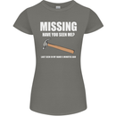 Missing Hammer Funny Carpenter DIY Builder Womens Petite Cut T-Shirt Charcoal