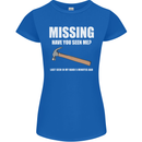 Missing Hammer Funny Carpenter DIY Builder Womens Petite Cut T-Shirt Royal Blue