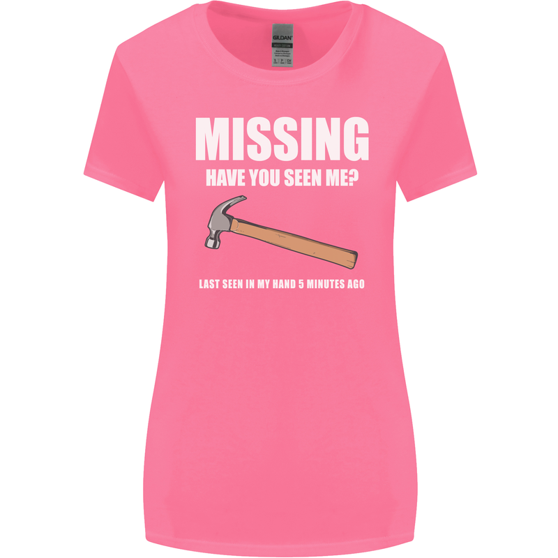 Missing Hammer Funny Carpenter DIY Builder Womens Wider Cut T-Shirt Azalea