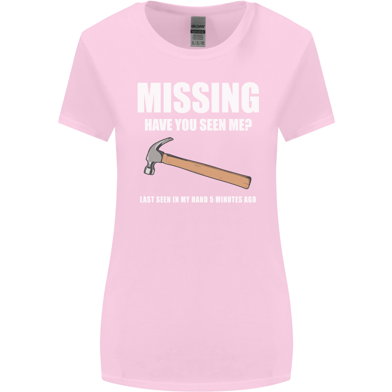 Missing Hammer Funny Carpenter DIY Builder Womens Wider Cut T-Shirt Light Pink