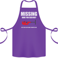 Missing Pipe Cutter Funny Plumer DIY Cotton Apron 100% Organic Purple