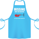 Missing Pipe Cutter Funny Plumer DIY Cotton Apron 100% Organic Turquoise