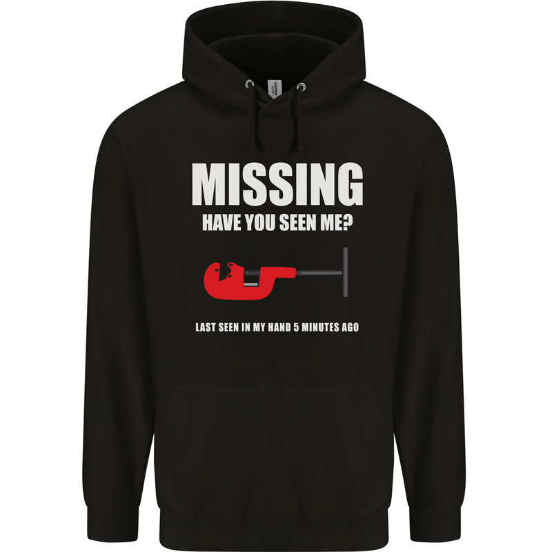 Missing Pipe Cutter Funny Plumer DIY Mens 80% Cotton Hoodie Black