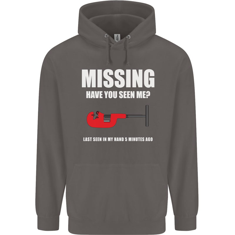 Missing Pipe Cutter Funny Plumer DIY Mens 80% Cotton Hoodie Charcoal