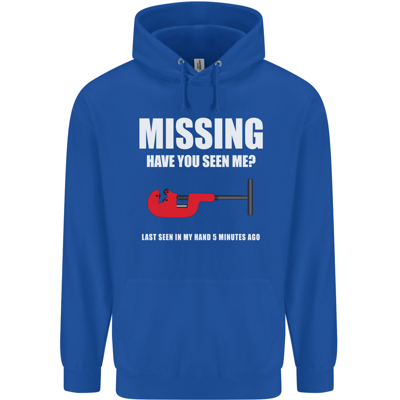 Missing Pipe Cutter Funny Plumer DIY Mens 80% Cotton Hoodie Royal Blue