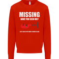 Missing Pipe Cutter Funny Plumer DIY Mens Sweatshirt Jumper Bright Red