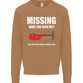 Missing Pipe Cutter Funny Plumer DIY Mens Sweatshirt Jumper Caramel Latte