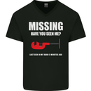 Missing Pipe Cutter Funny Plumer DIY Mens V-Neck Cotton T-Shirt Black