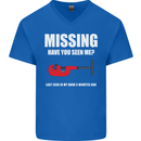 Missing Pipe Cutter Funny Plumer DIY Mens V-Neck Cotton T-Shirt Royal Blue