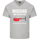 Missing Pipe Cutter Funny Plumer DIY Mens V-Neck Cotton T-Shirt Sports Grey