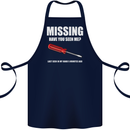 Missing Screwdriver Funny Carpenter DIY Cotton Apron 100% Organic Navy Blue