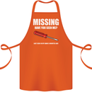 Missing Screwdriver Funny Carpenter DIY Cotton Apron 100% Organic Orange