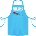 Missing Screwdriver Funny Carpenter DIY Cotton Apron 100% Organic Turquoise