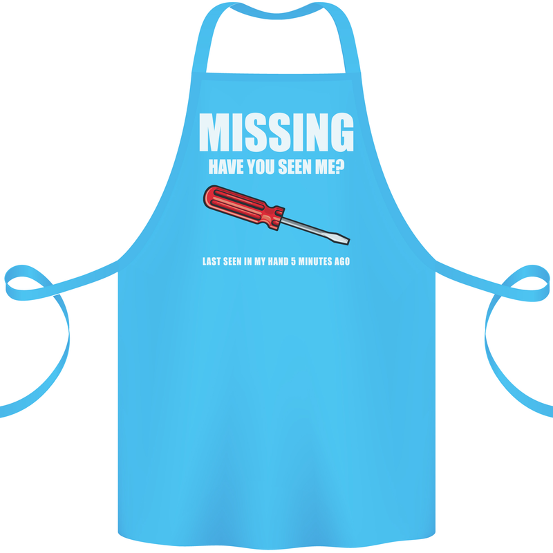 Missing Screwdriver Funny Carpenter DIY Cotton Apron 100% Organic Turquoise