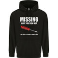 Missing Screwdriver Funny Carpenter DIY Mens 80% Cotton Hoodie Black