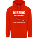 Missing Screwdriver Funny Carpenter DIY Mens 80% Cotton Hoodie Bright Red