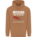 Missing Screwdriver Funny Carpenter DIY Mens 80% Cotton Hoodie Caramel Latte