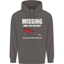 Missing Screwdriver Funny Carpenter DIY Mens 80% Cotton Hoodie Charcoal