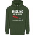 Missing Screwdriver Funny Carpenter DIY Mens 80% Cotton Hoodie Forest Green